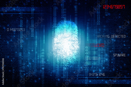 Fingerprint Scanning Technology Concept 2d Illustration плакат