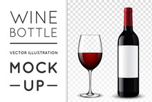 Wine Bottle Vector Illustration.