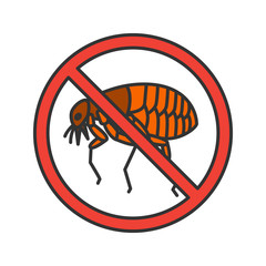 Sticker - Stop fleas color icon