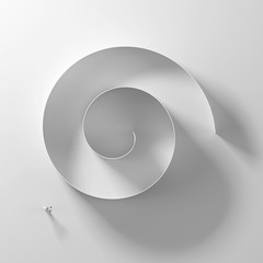 spiral architectural shape on a white background