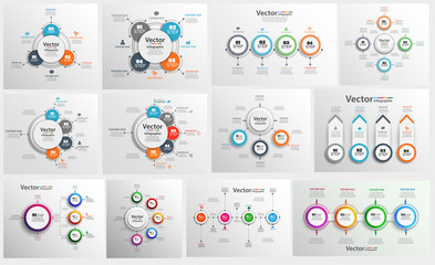 collection of colorful infographic can be used for workflow layout, diagram, number options, web des