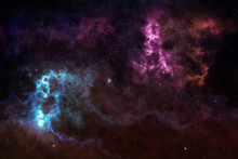 High Definition Star Field, Colorful Night Sky Space. Nebula And Galaxies In Space. Astronomy Concept Background.