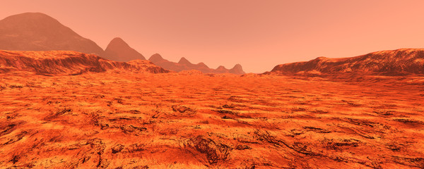Wall Mural - 3d rendering planet mars lanscape