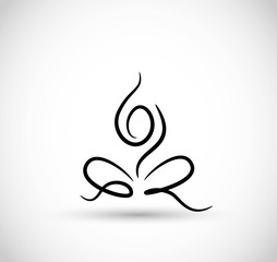 Wall Mural - Meditation/ yoga icon vector 