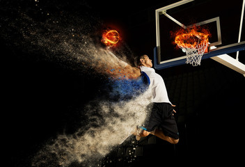 Basketball player in action