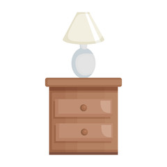 Wall Mural - drawer bedroom with lamp vector illustration design