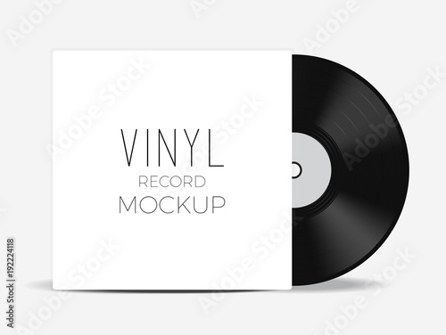 Download Realistic Empty Music Gramophone Vinyl Lp Record With Cover Design Template Of Retro Long Play For Advertising Branding Mockup Vector Illustration Buy This Stock Vector And Explore Similar Vectors At Adobe PSD Mockup Templates