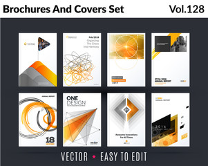 Poster - Set of design of brochure, abstract annual report, cover modern layout, flyer