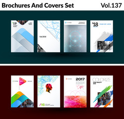 Wall Mural - Mega set of abstract templates for business, trendy colourful triangles