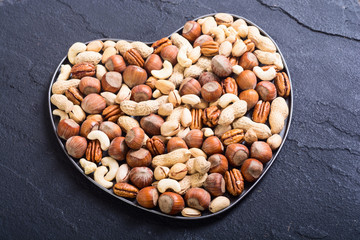 Wall Mural - Mix of nuts in plate