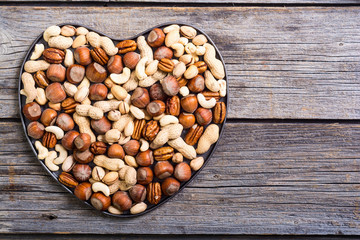 Wall Mural - Mix of nuts in plate