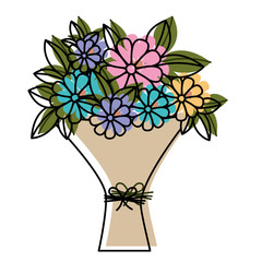 Poster - bouquet of flowers icon vector illustration design