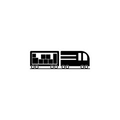 Poster - trailer brings packing boxes icon. Element of logistic for mobile concept and web apps. Icon for website design and development, app development. Premium icon