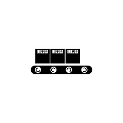 Poster - packing boxes on the conveyer belt icon. Element of logistic for mobile concept and web apps. Icon for website design and development, app development. Premium icon
