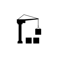 Poster - loading crane icon. Element of logistic for mobile concept and web apps. Icon for website design and development, app development. Premium icon