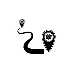 Poster - connection of two parcels in pins icon. Element of logistic for mobile concept and web apps. Icon for website design and development, app development. Premium icon