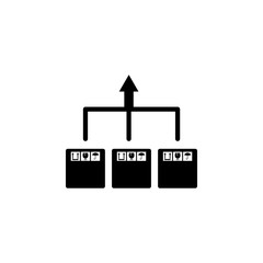 Poster - arrow delivery of packing box icon. Element of logistic for mobile concept and web apps. Icon for website design and development, app development. Premium icon