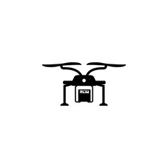 Poster - the drone delivers the packing box icon. Element of logistic for mobile concept and web apps. Icon for website design and development, app development. Premium icon