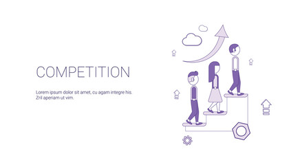 Aufkleber - competition web banner with copy space business leadership concept vector illustration