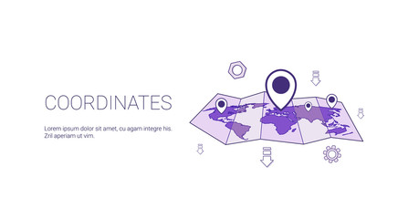 Poster - Coordinates Geographical Location Concept Web Banner With Copy Space Vector Illustration