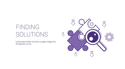 Poster - Finding Solutions Web Banner With Copy Space Business Decision Concept Vector Illustration