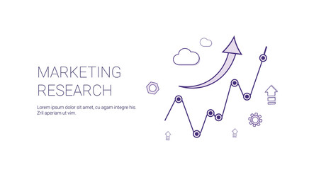Poster - Marketing Research Web Banner With Copy Space Business Strategy Concept Vector Illustration