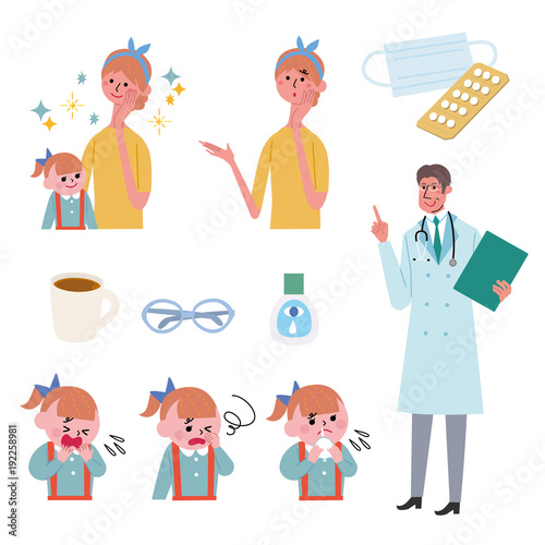 花粉症 子ども イラスト セット Buy This Stock Vector And Explore Similar Vectors At Adobe Stock Adobe Stock