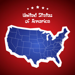 Wall Mural - united states of america map. usa cartoon vector.