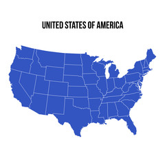 Wall Mural - united states of america map. usa vector. blue