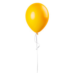 yellow balloon isolated on a white background. party decoration for celebrations and birthday