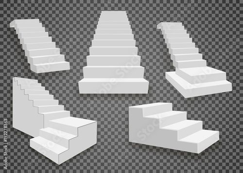 Fotografía White stairs, 3d staircases