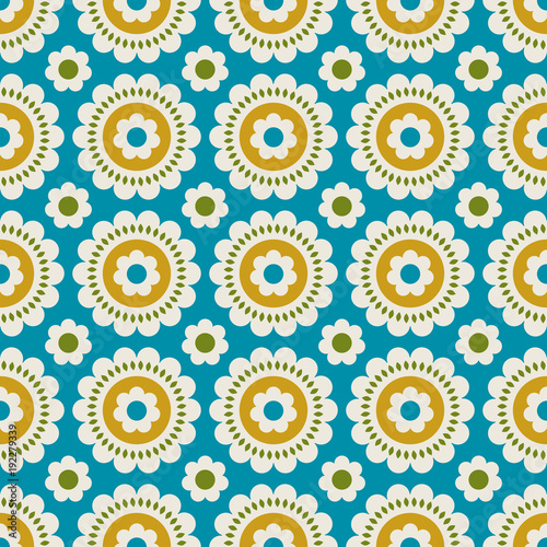 Fotomural seamless retro pattern with flowers