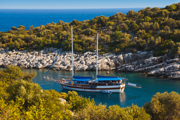 Wall Mural - Ship in harbor at Turkey