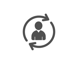 Poster - Human Resources simple icon. User Profile sign. Person silhouette symbol. Refresh or Update sign. Quality design elements. Classic style. Vector