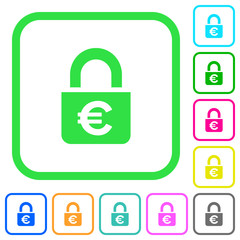 Canvas Print - Locked euros vivid colored flat icons