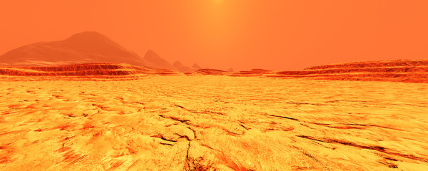 Wall Mural - 3d rendering planet mars lanscape