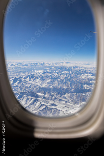 Cuadros en Lienzo Ariel view of Himalayan Mountain, Spring landscape