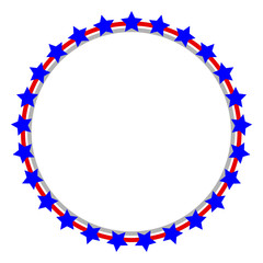 Wall Mural - Stylized American flag round frame