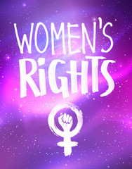Wall Mural - Vector poster with Womens Rights lettering