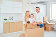 © Studio Romantic - The family with the child moves to a new house. Housewarming in the new apartment.