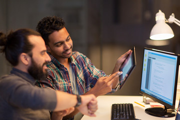 creative team with tablet pc working at office