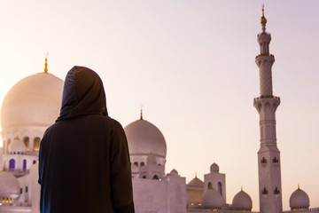 Woman at the Grand Mosque in Abu Dhabi