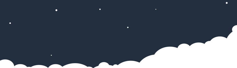 Clouds on a night sky background. Vector illustration