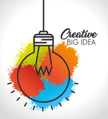 Sticker - creative big idea set icons vector illustration design