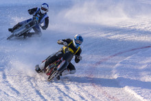 Qualifying Race For Swedish Championship In Ice Speedway