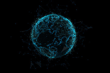 Aufkleber - earth, representing global network connection, international meaning. 3d illustration