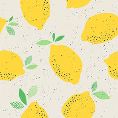 Aufkleber - seamless pattern with lemons