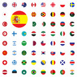 Spain round flag icon. Round World Flags Vector illustration Icons Set.