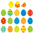 Easter eggs collection/ vectors colorful easter eggs set for children/ on white background 