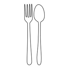 Wall Mural - fork and spoon cutlery isolated icon vector illustration design